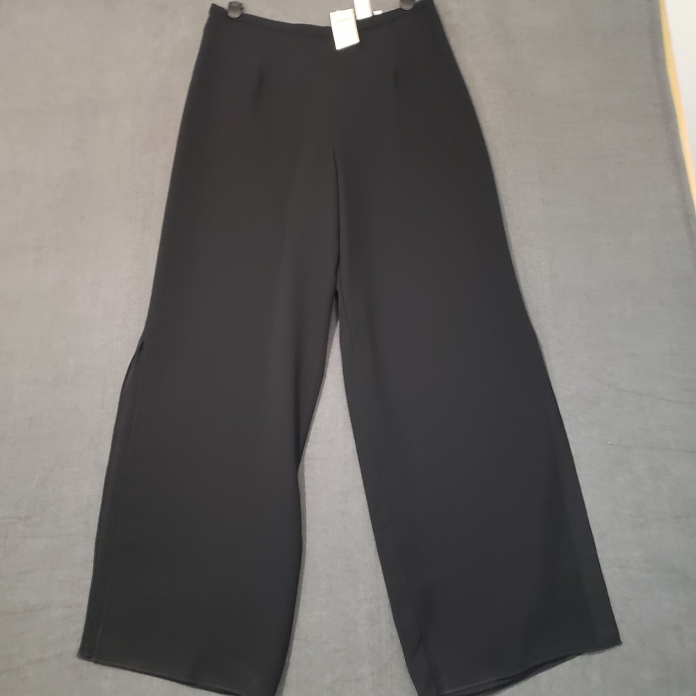 Cold Water Creek Pants Womens Size 16 High Rise Chiffon Black
